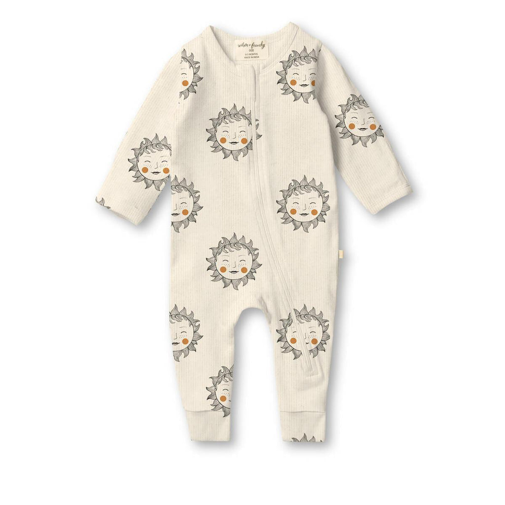 Wilson + Frenchy - Organic Zipsuit with Feet - Shine On Me-Footies + Rompers (Basic)-6-12M-Posh Baby