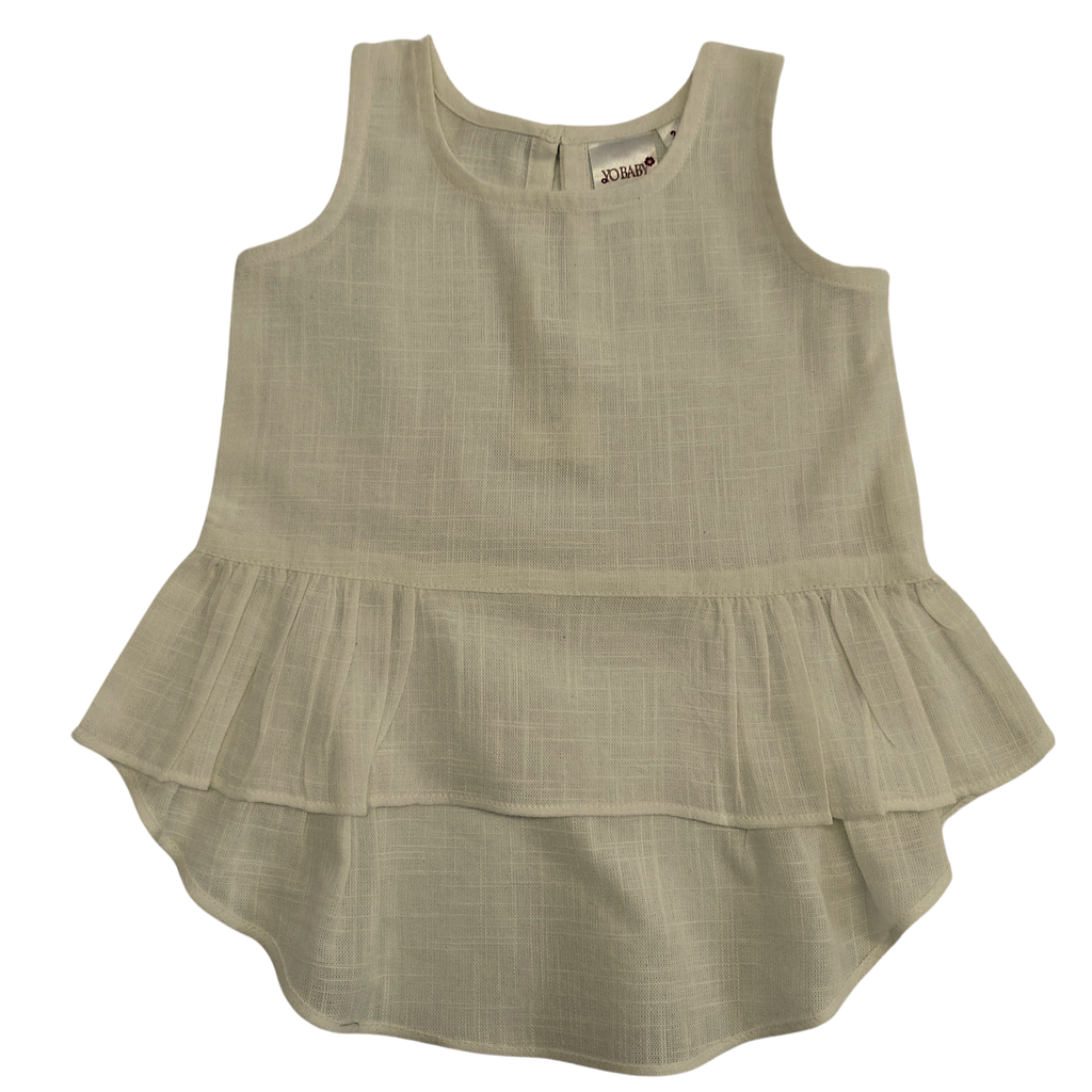 Yo Baby - Ruffle High Low Top - Taupe-Tank Tops-6-9M-Posh Baby