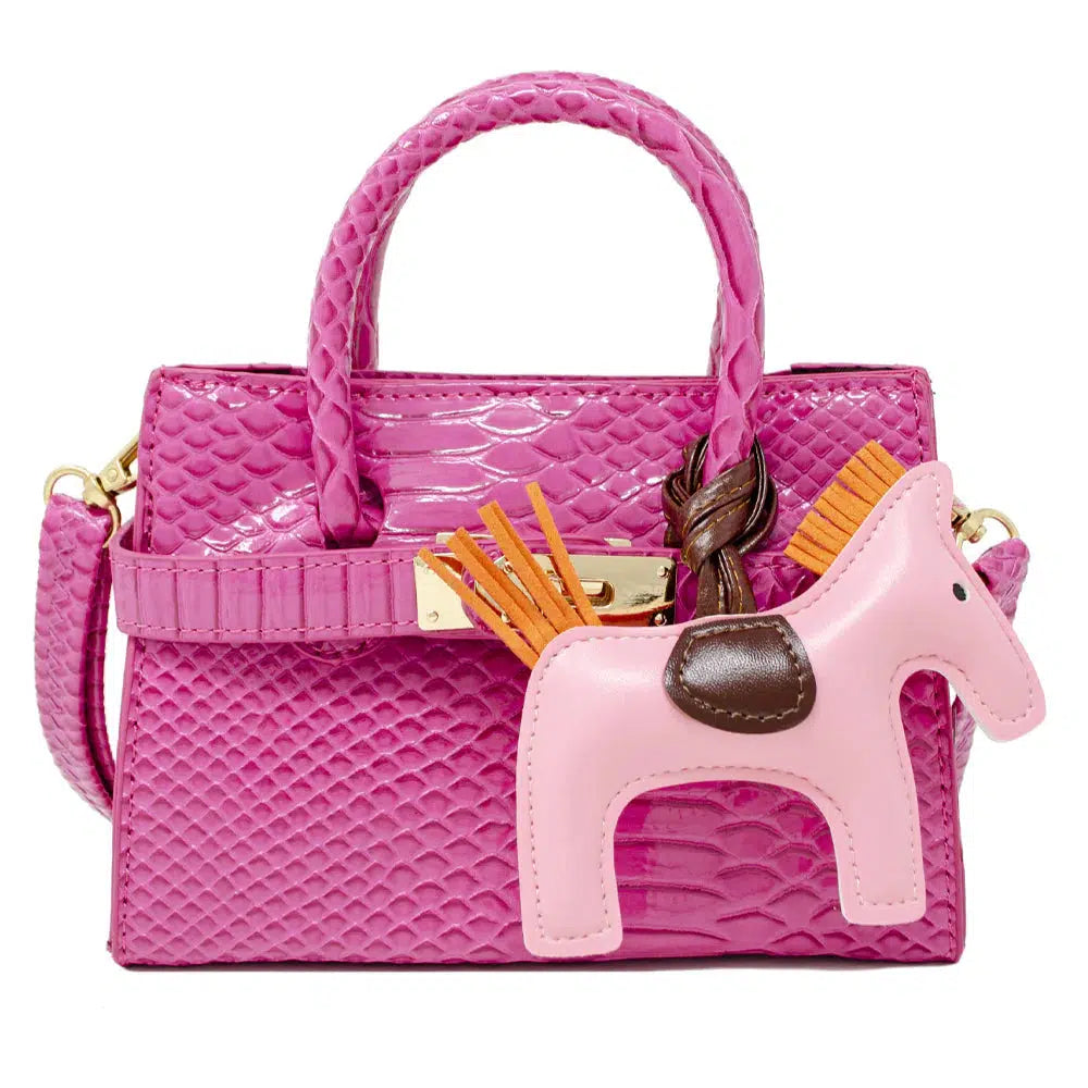 Zomi Gems - Crocodile Handbag - Hot Pink Pony-Kids Bags + Backpacks-Posh Baby